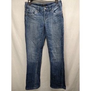 Silver Jeans Women 27x35 Aiko Bootcut Blue White Stone Wash Low Rise Western